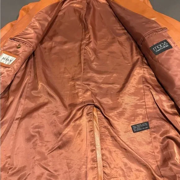 Vintage Macy’s men storeAlfani Men's lamb skin tan Leather Jacket L42